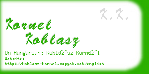 kornel koblasz business card